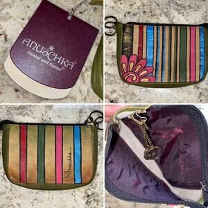 NEW Anuschka Genuine Leather Key Zip Case Top Entry NWT